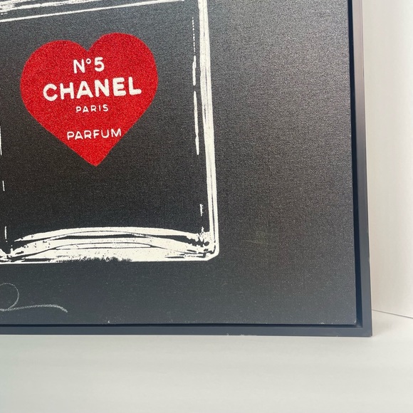 ‘I Love Chanel’ NO.5 Art Giclee Canvas Print Signed Shane Bowden Red Glitter 20” - Picture 16 of 16